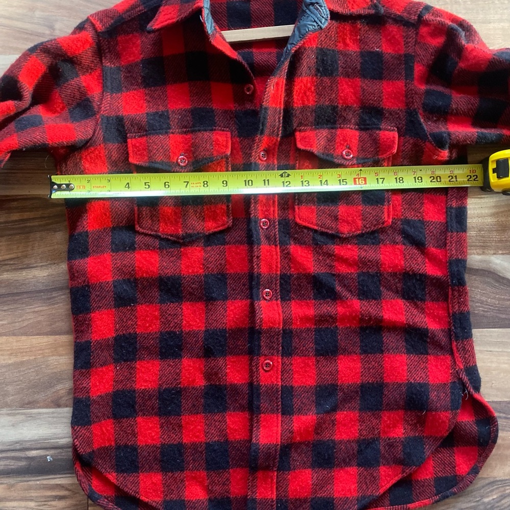 Vintage Woolrich Wool Buffalo Plaid Button Down Shirt Jacket - Picture 4 of 10